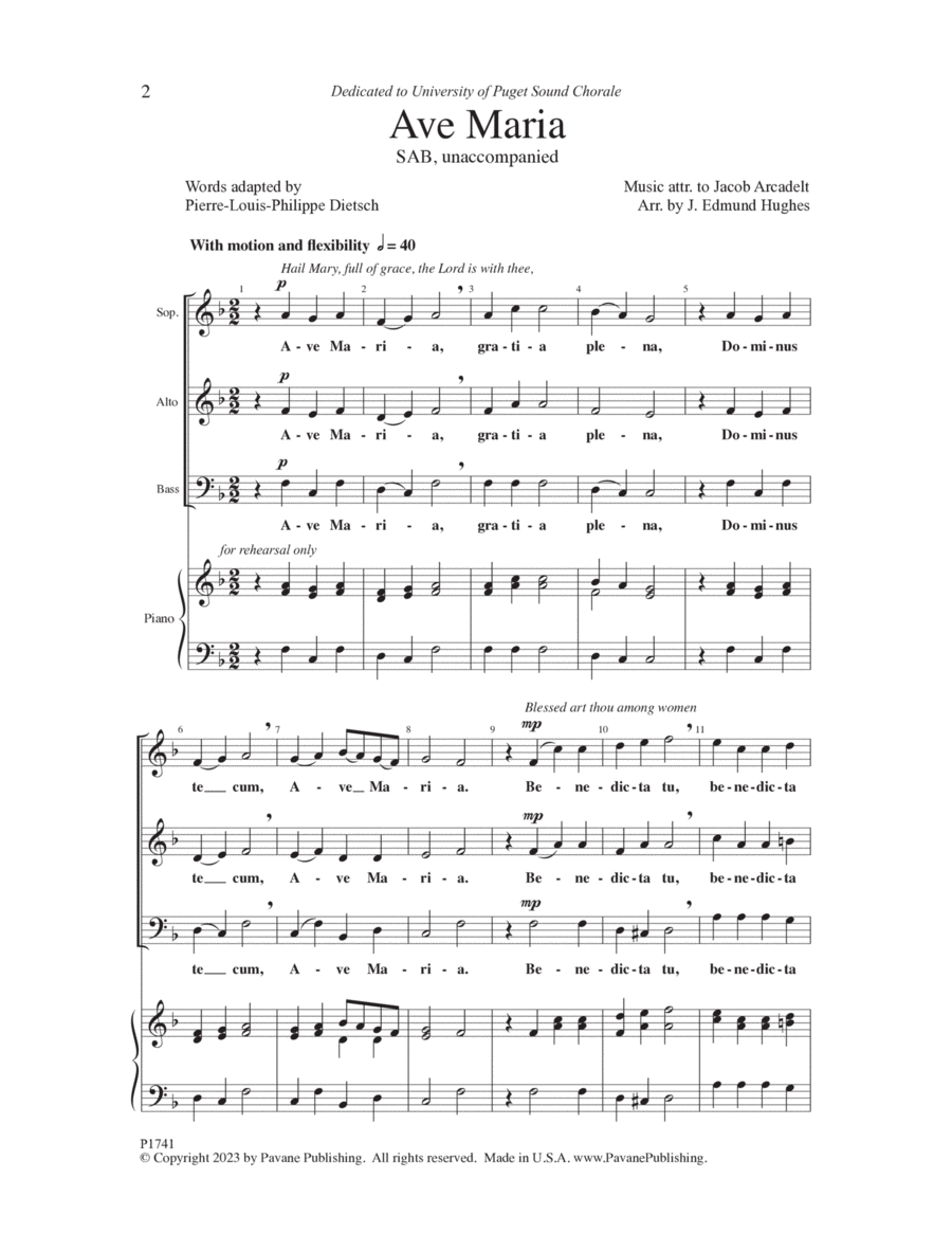 Ave Maria 3-Part scores gallery preview page 1
