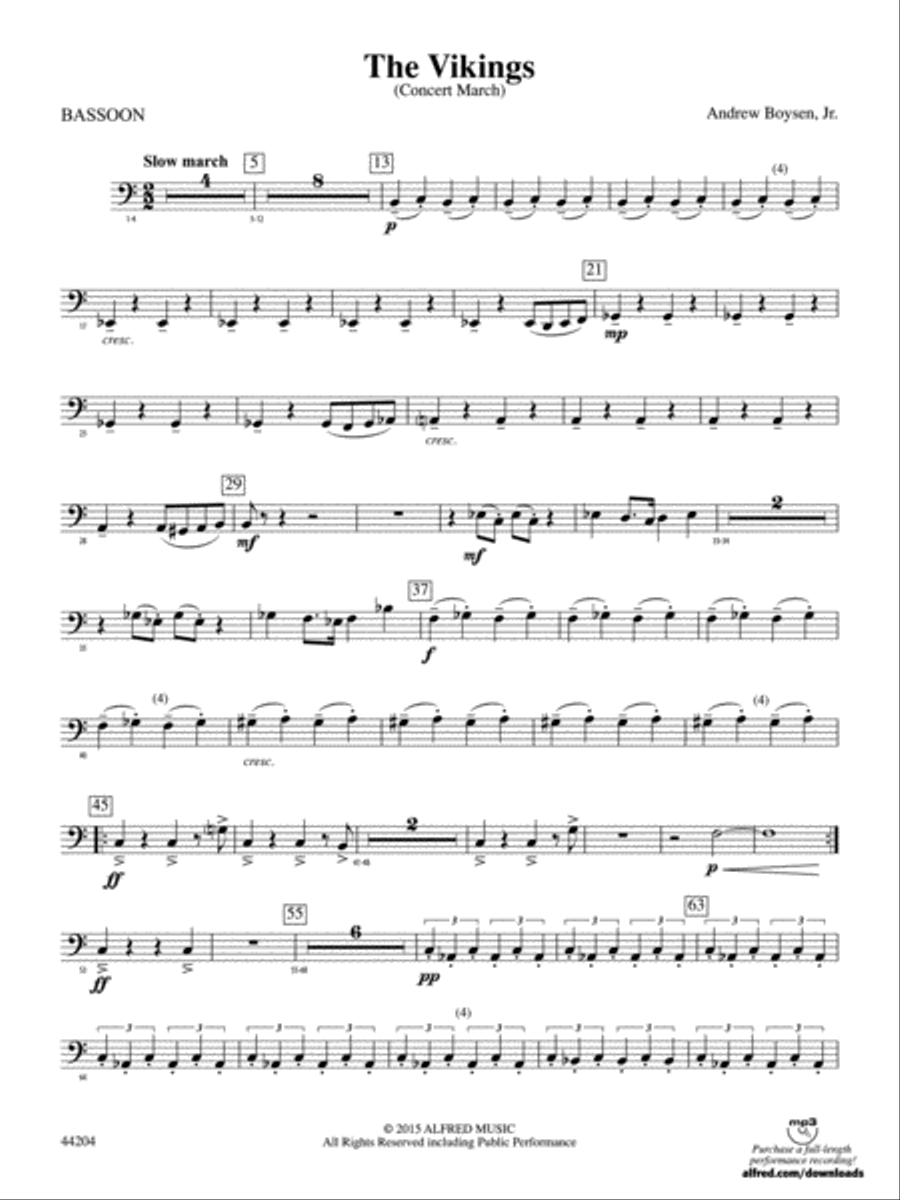 The Vikings: Bassoon Concert Band scores gallery preview page 1