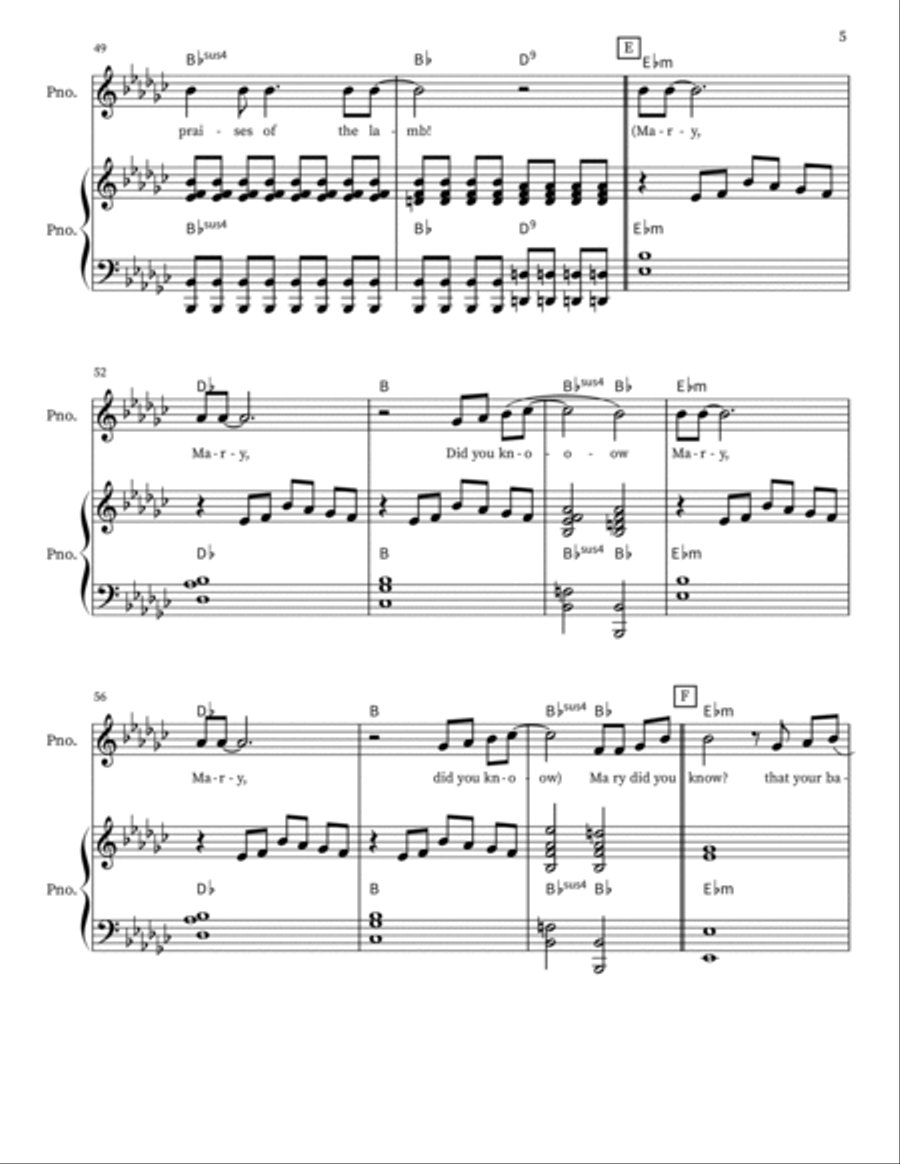 Mary, Did You Know? Mary, Did You Know? Piano, Vocal, Guitar scores gallery preview page 5