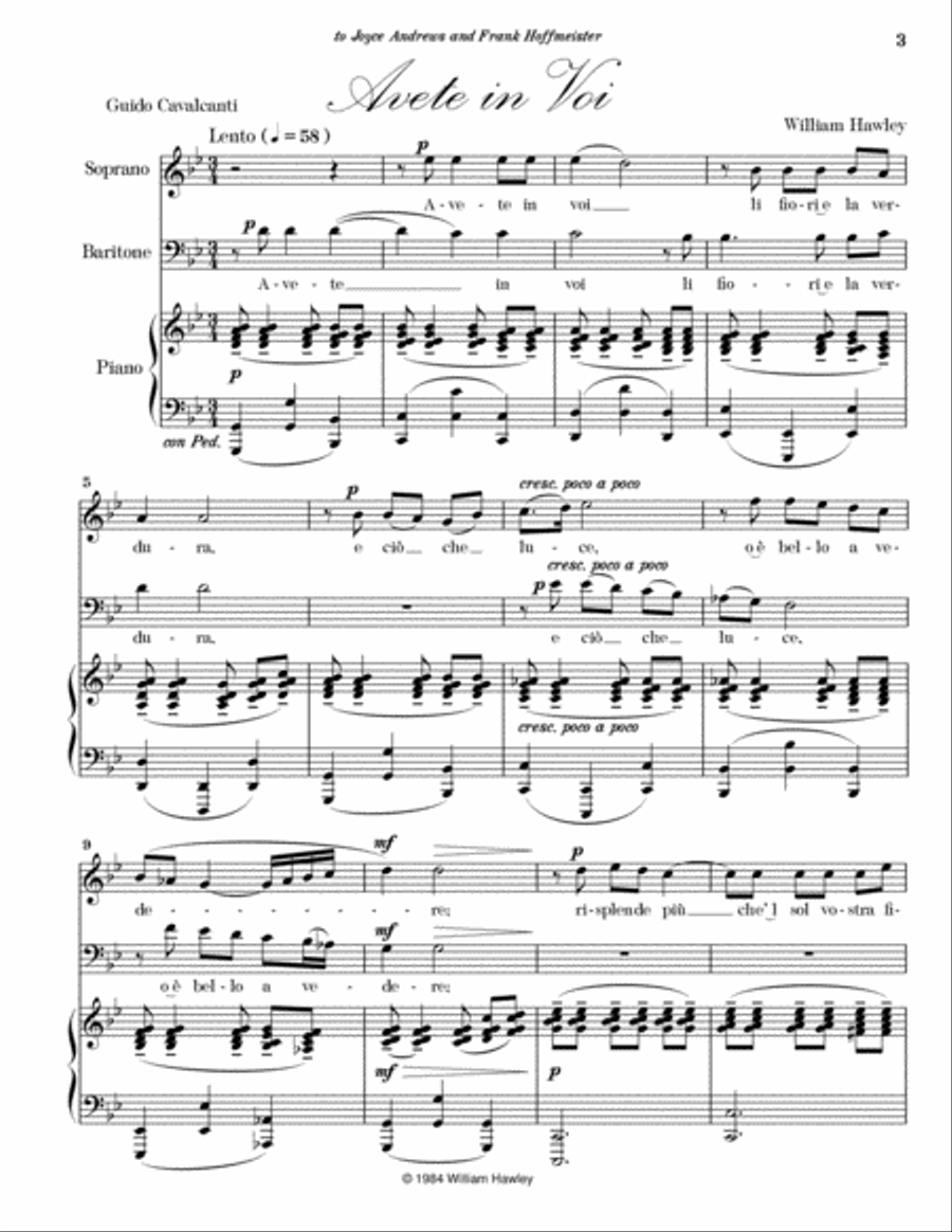 Avete in Voi (version for Soprano and Baritone) Vocal Duet scores gallery preview page 3