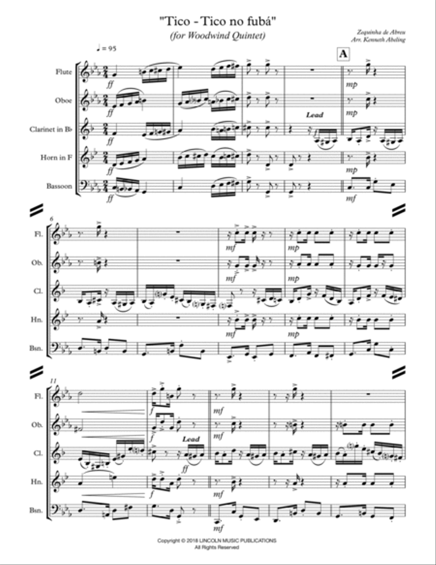 Tico-Tico no fubá (for Woodwind Quintet) Woodwind Quintet scores gallery preview page 2
