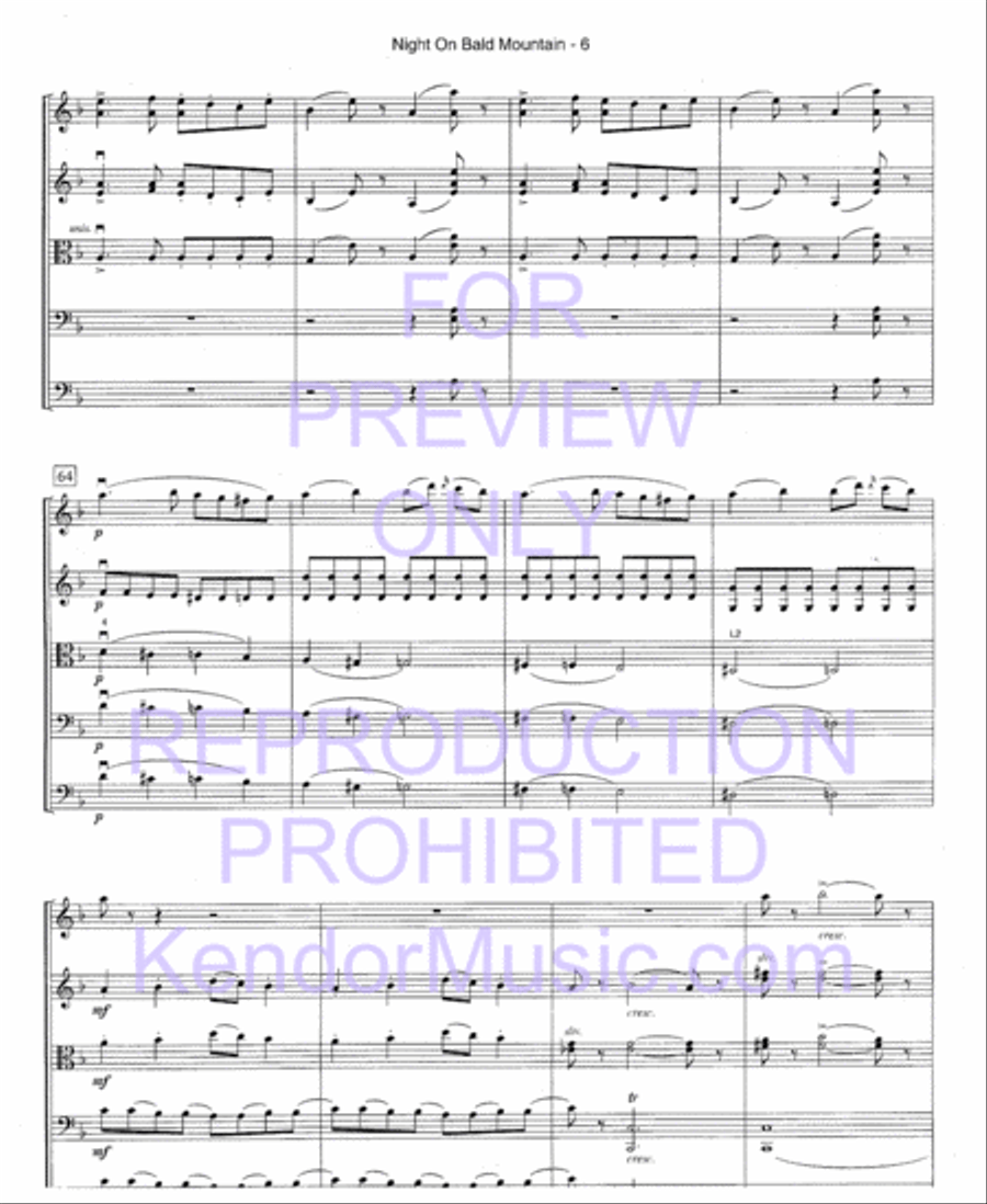 Night On Bald Mountain (Full Score) String Orchestra scores gallery preview page 9