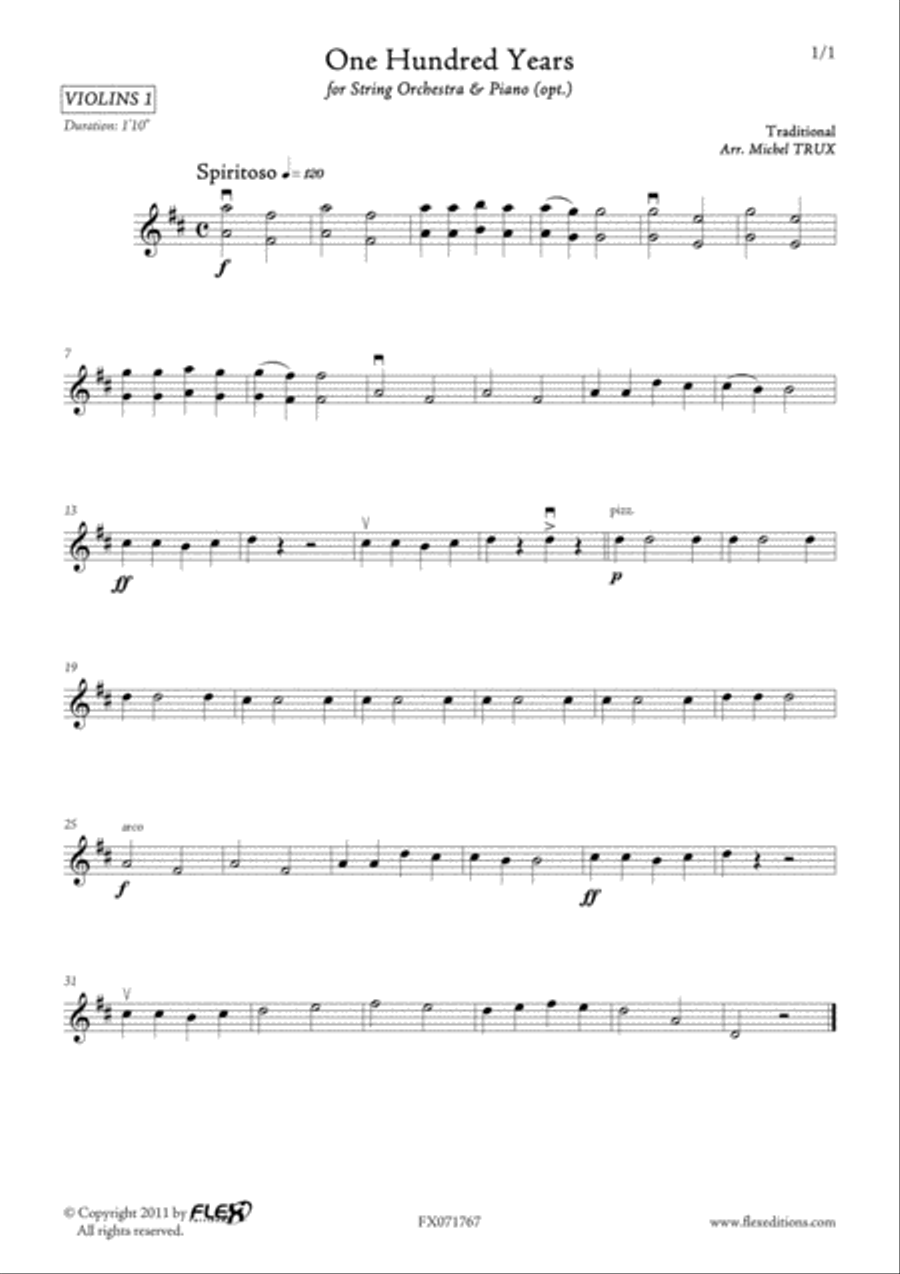 One Hundred Years One Hundred Years String Orchestra scores gallery preview page 5