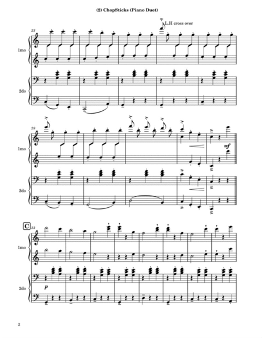 ChopSticks (Piano Duet) 1 Piano, 4-Hands scores gallery preview page 2