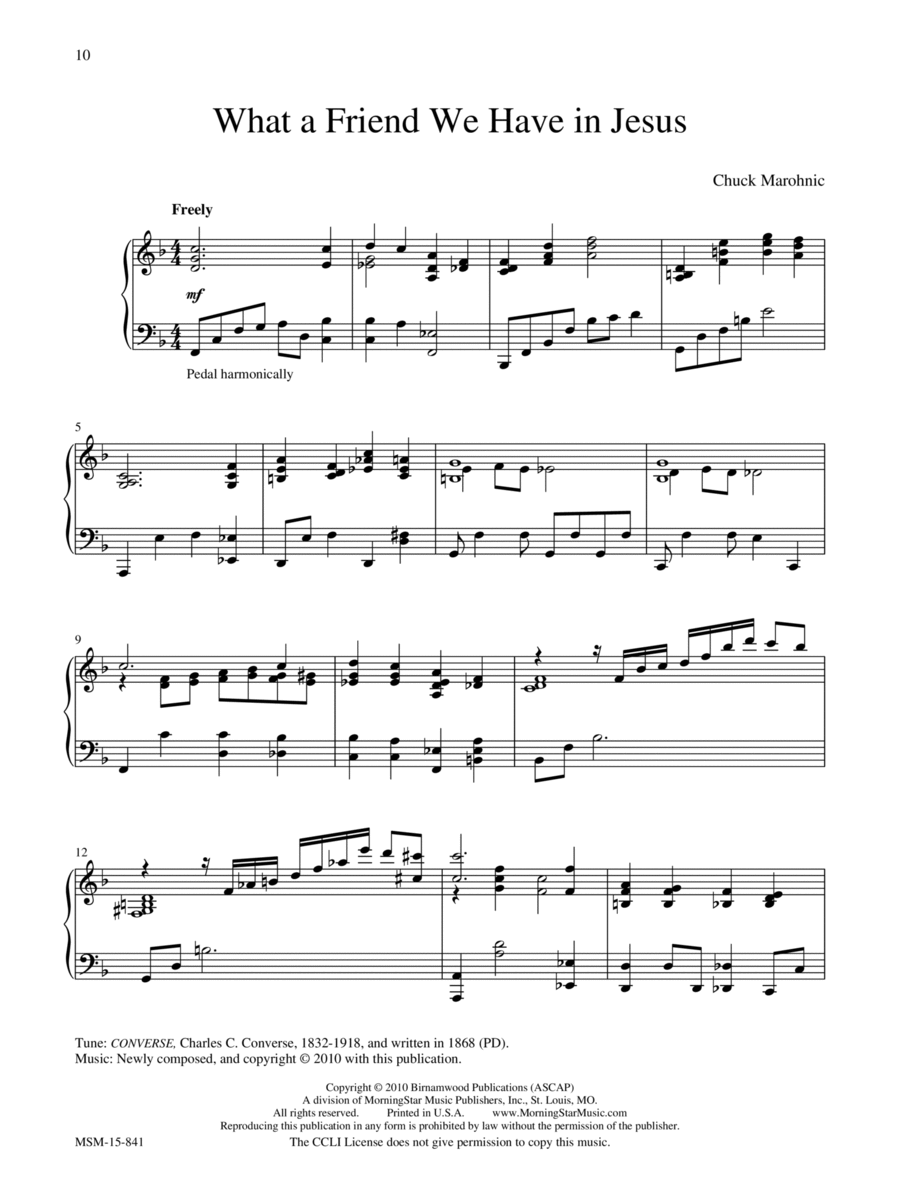 What a Friend We Have in Jesus Piano Solo scores gallery preview page 1