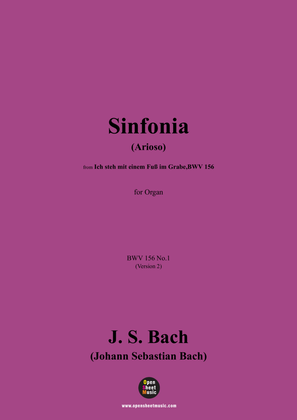 Book cover for J. S. Bach-Sinfonia(Arioso),BWV 156 No.1,Version 2,for Organ