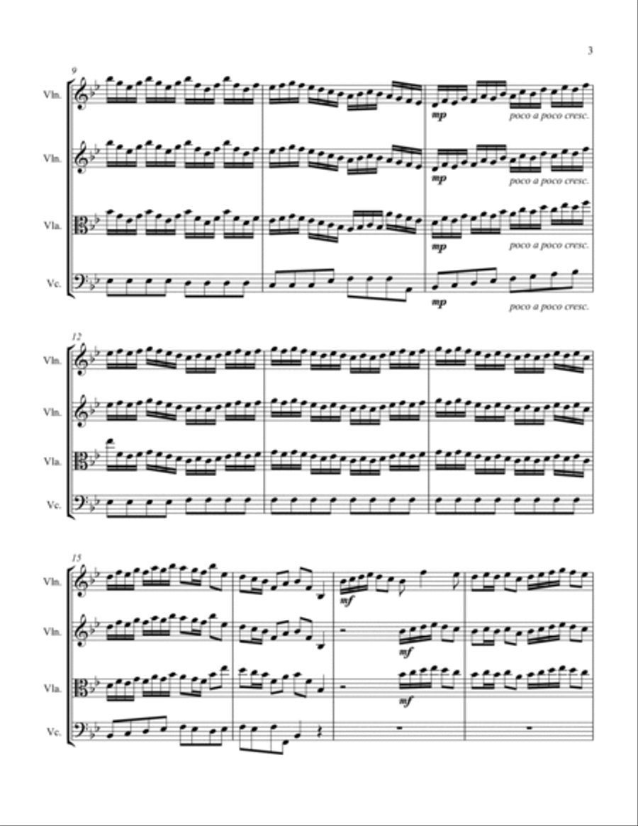 ARRIVAL OF THE QUEEN OF SHEBA String Quartet, Intermediate Level for 2 violins, viola and cello String Quartet scores gallery preview page 5