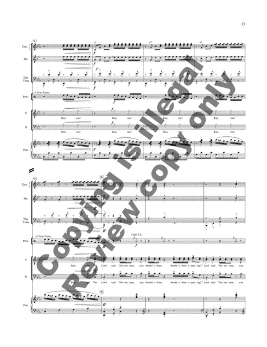 New Millennium Suite: 1. Sinner Man (Full Score) Choir scores gallery preview page 13