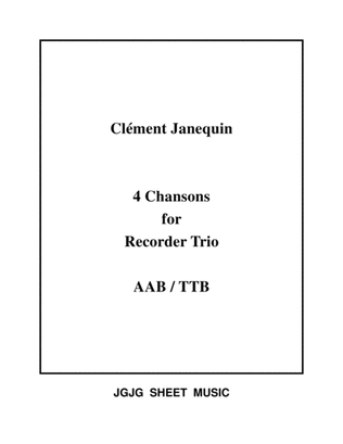 Four Renaissance Chansons for Recorder Trio