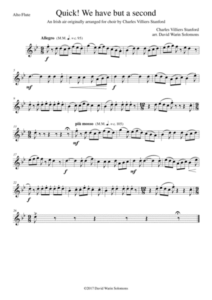 Quick we have but a second for flute quartet (2 flutes, alto flute, bass flute) image number null