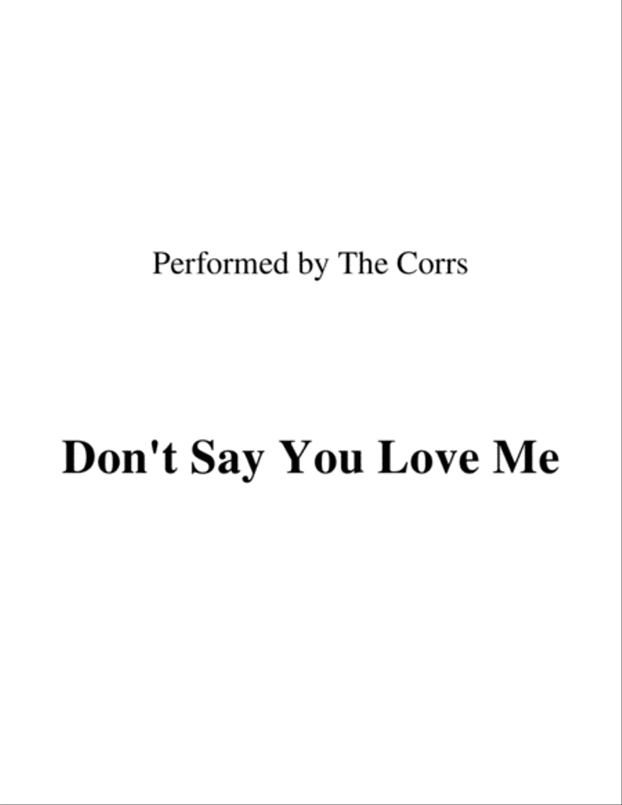 Don't Say You Love Me Small Ensemble scores gallery preview page 1