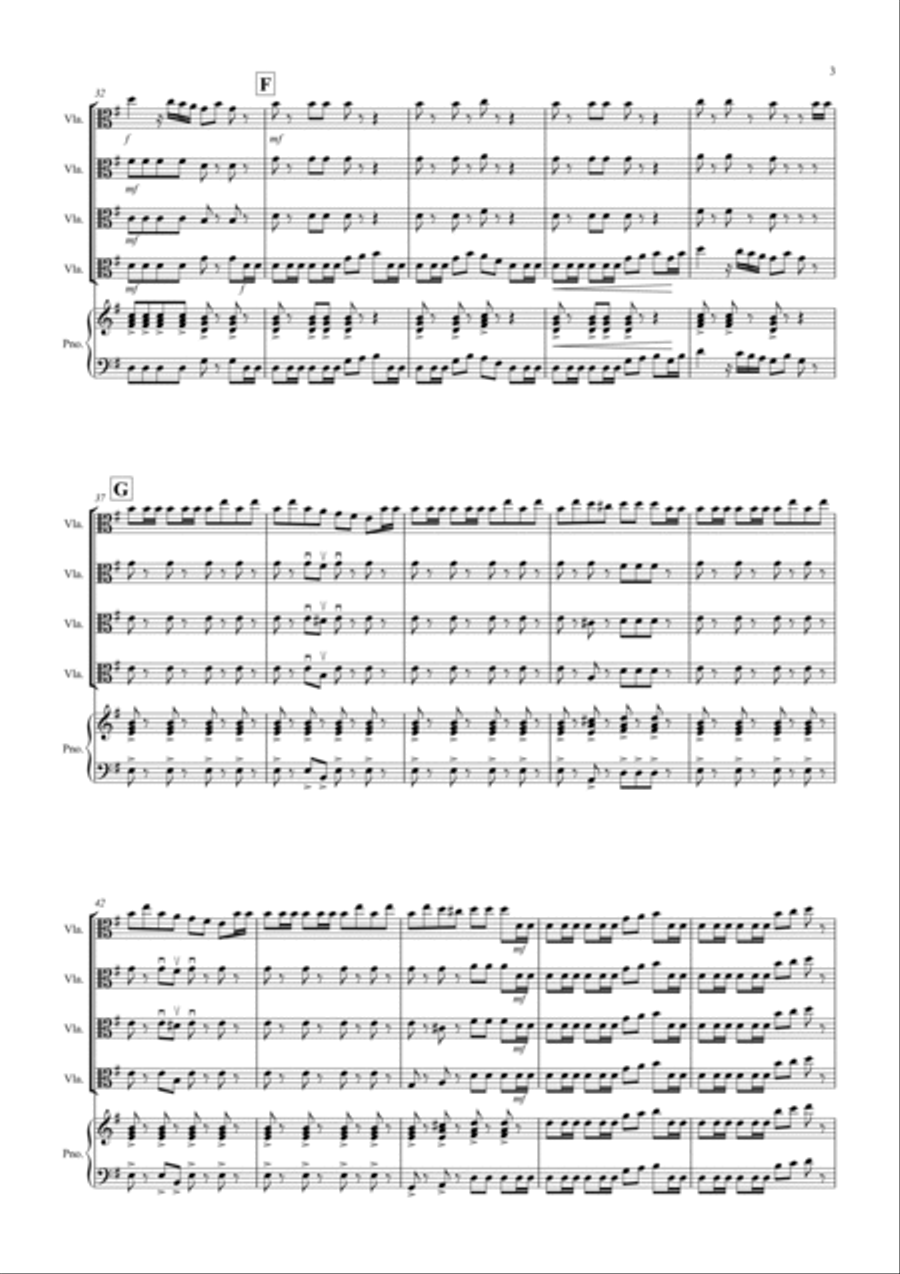 2 Classical Favourites for Viola Quartet (volume four) Viola scores gallery preview page 3