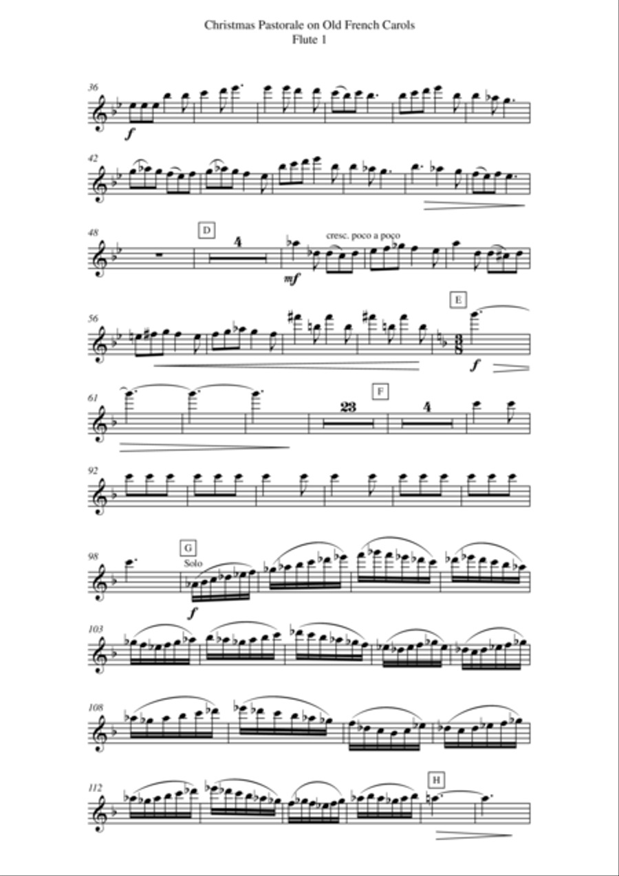 Paul Wehage: Christmas Pastorale on Old French Carols for concert band, complete woodwind parts Concert Band scores gallery preview page 6