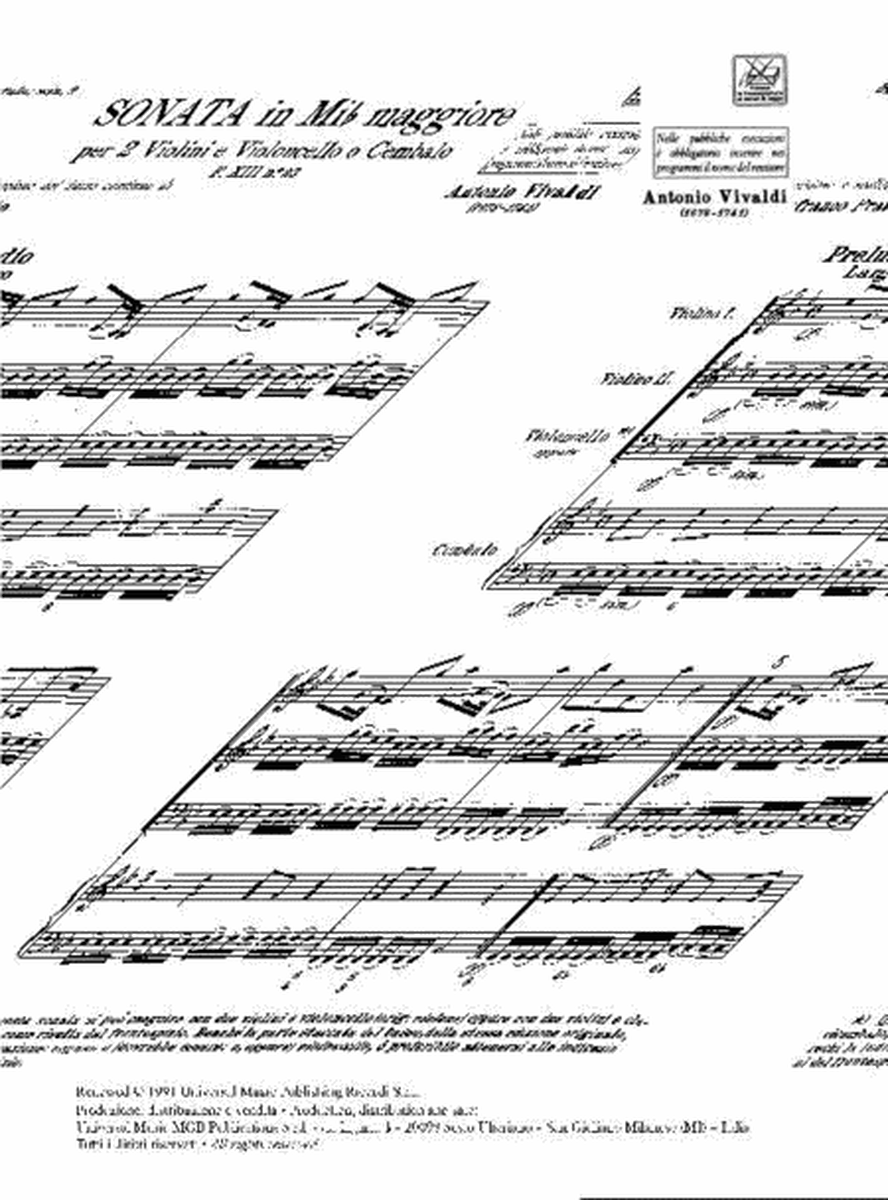 Sonata per 2 violini e BC in Mi Bem Rv 65