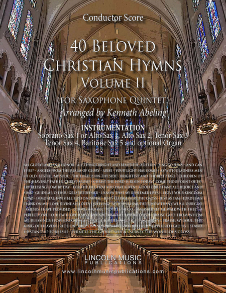 40 Beloved Christian Hymns Volume II (for Saxophone Quintet SATTB or AATTB and optional Organ) image number null