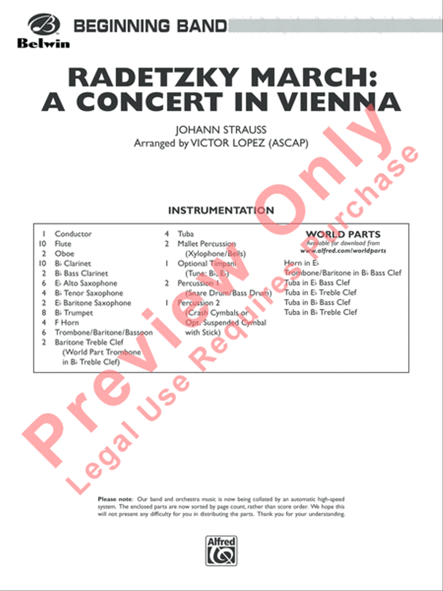 Radetzky March: A Concert in Vienna Concert Band scores gallery preview page 2