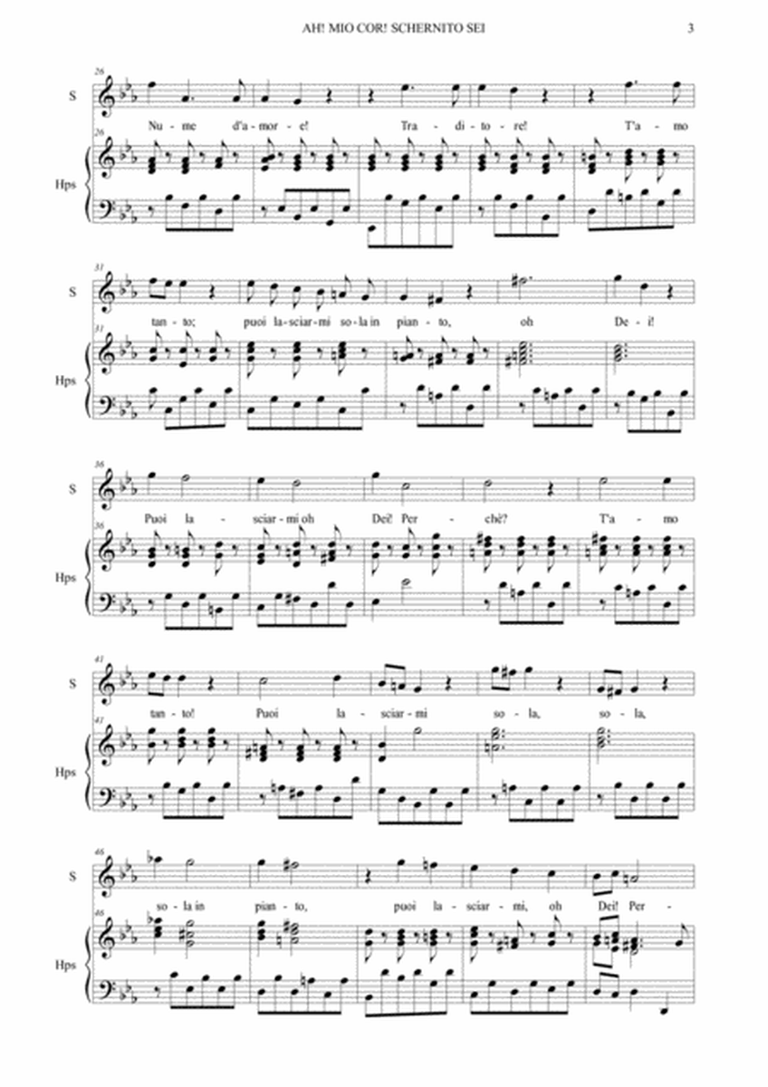 AH! MIO COR, SCHERNITO SEI! - From "Alcina" HWV 34 - Arr. for Soprano and Piano/Harpschord image number null