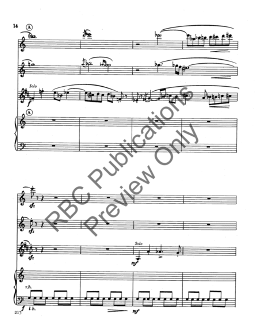 Mulholland Suite 2 Flutes/Clarinet Clarinet scores gallery preview page 15