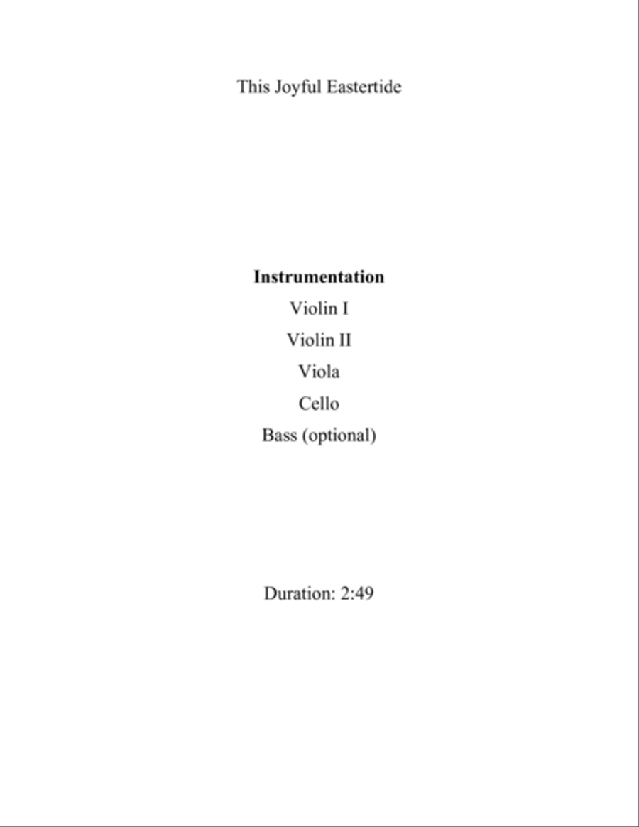 This Joyful Eastertide This Joyful Eastertide String Orchestra scores gallery preview page 2