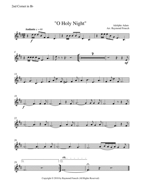 O Holy Night - For Brass Band - Intermediate Level image number null