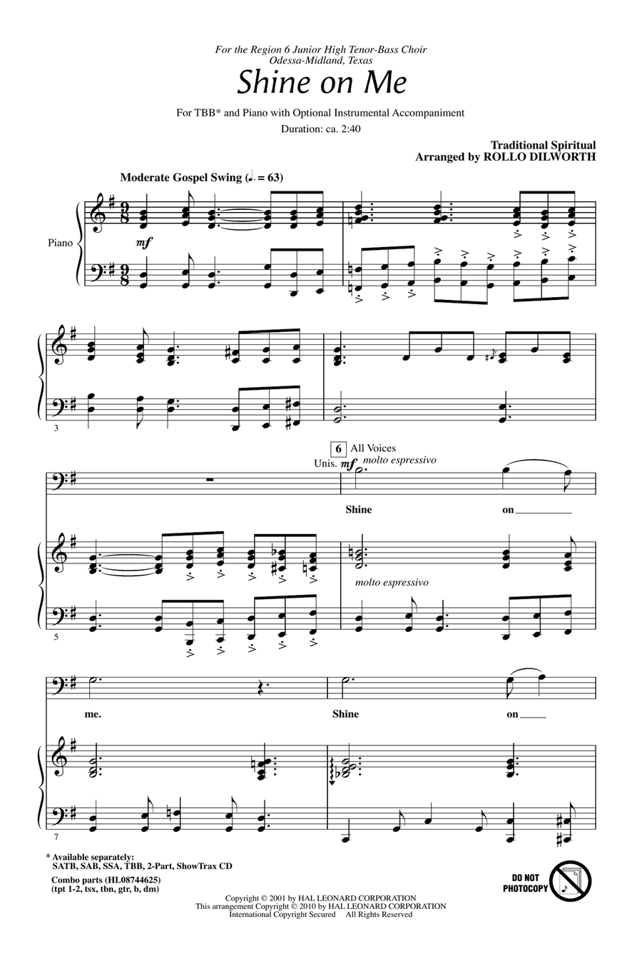Shine On Me 3-Part scores gallery preview page 1