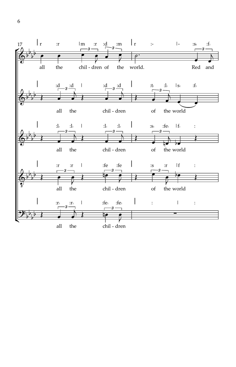 Jesus loves the little Children 4-Part scores gallery preview page 6