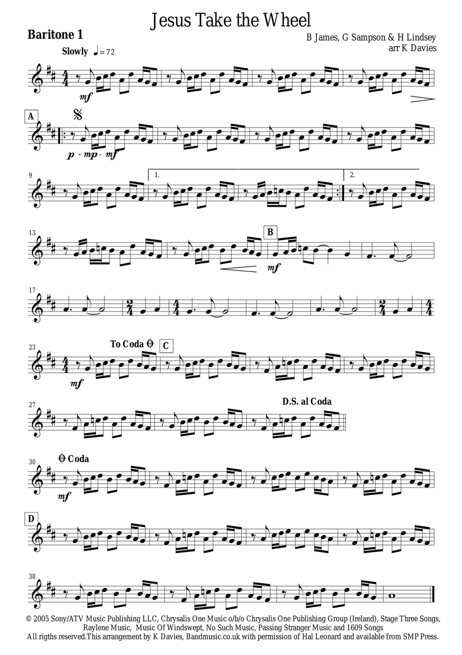 Jesus Take The Wheel Small Ensemble scores gallery preview page 5
