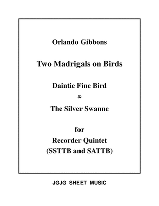 Two Madrigals on Birds for Recorder Quintet