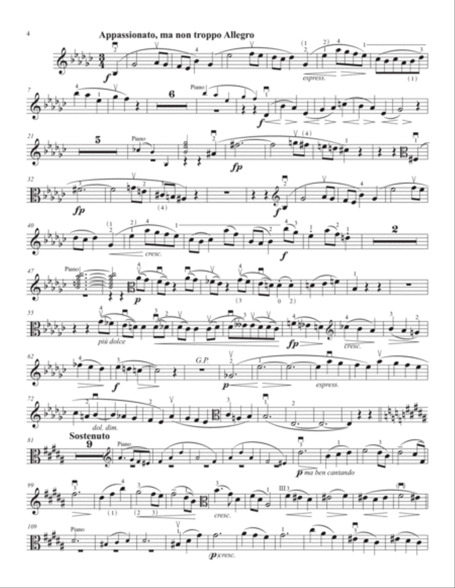 Brahms Viola Sonata, Op. 120 No. 2 (viola part plus research) Chamber Music scores gallery preview page 4