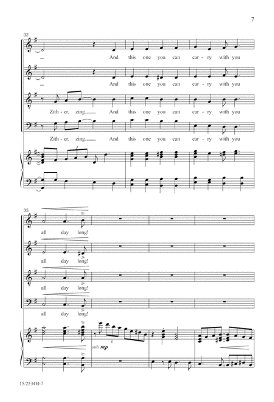 Zither, Zinga, Zing! 4-Part scores gallery preview page 8