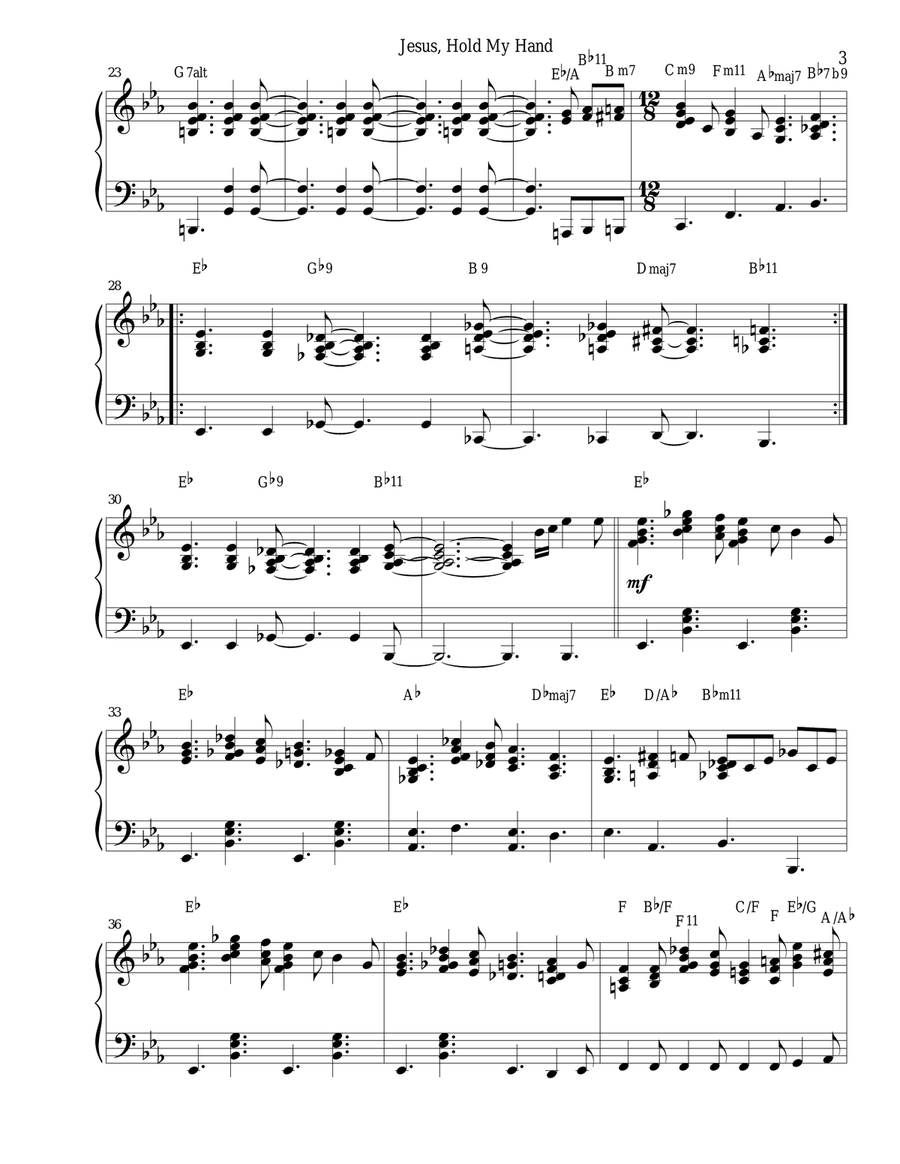 Jesus Hold My Hand Harpsichord scores gallery preview page 4