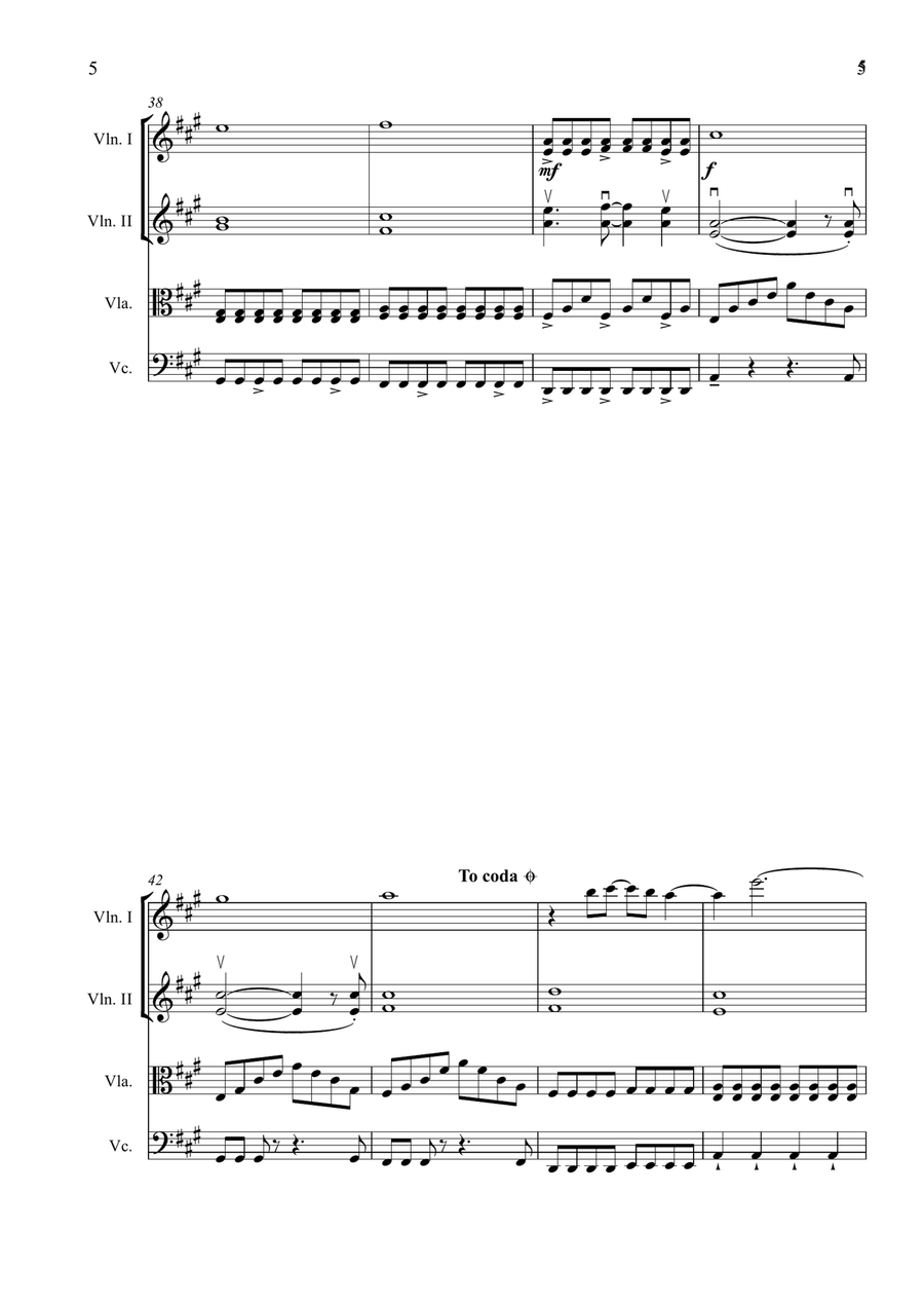 Take On Me String Quartet scores gallery preview page 5
