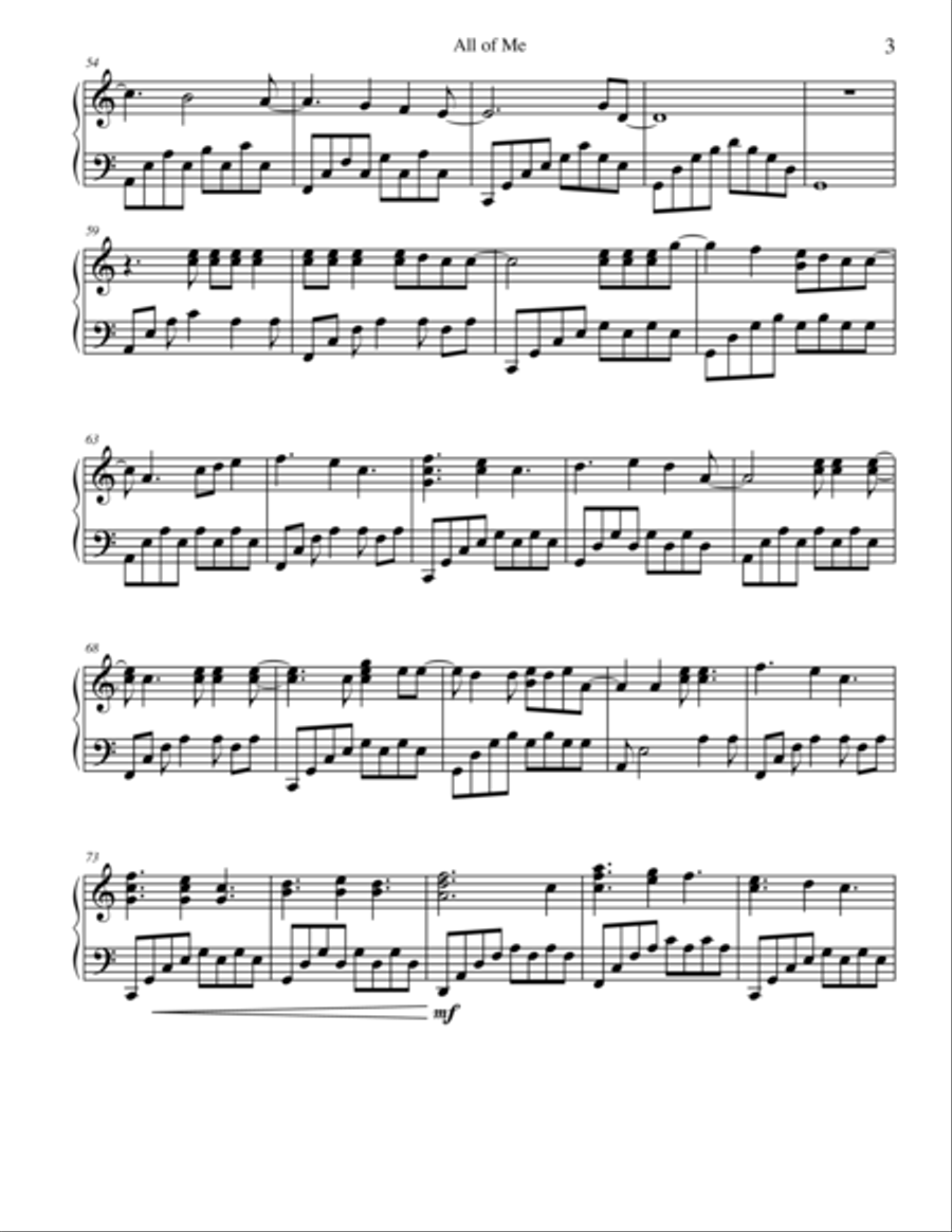 All Of Me Piano Solo scores gallery preview page 4