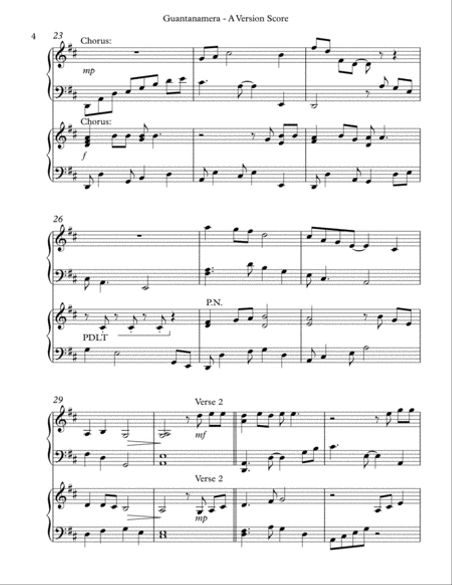 Guantanamera Pedal Harp scores gallery preview page 4