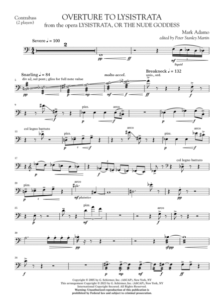 Overture to Lysistrata (arr. Peter Stanley Martin) - Contrabass