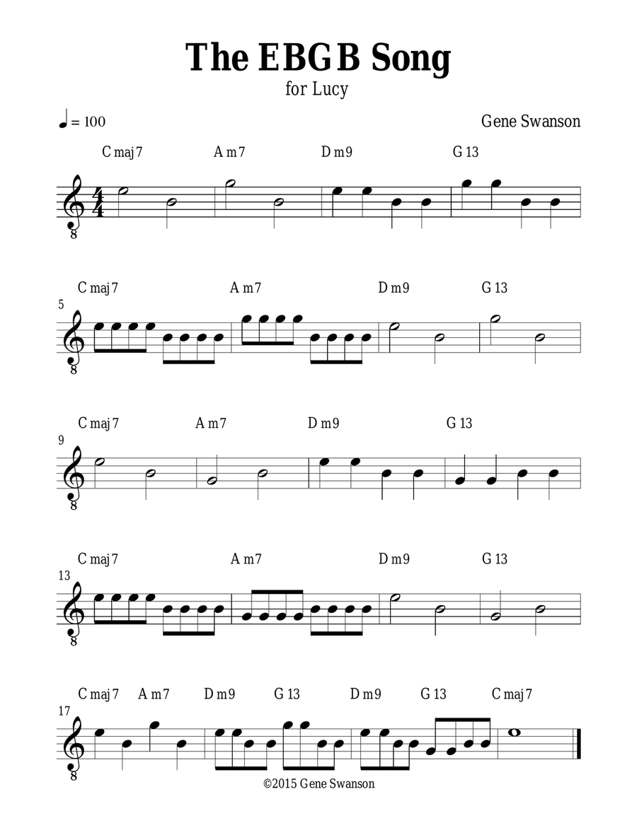 The EBGB Song - Play Along! Piano scores gallery preview page 1