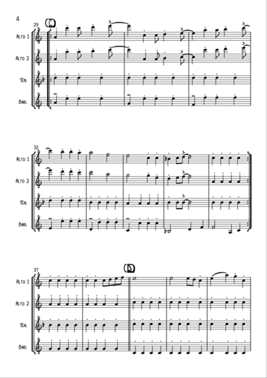 Mr. Blue Sky Mr. Blue Sky Saxophone Quartet scores gallery preview page 4
