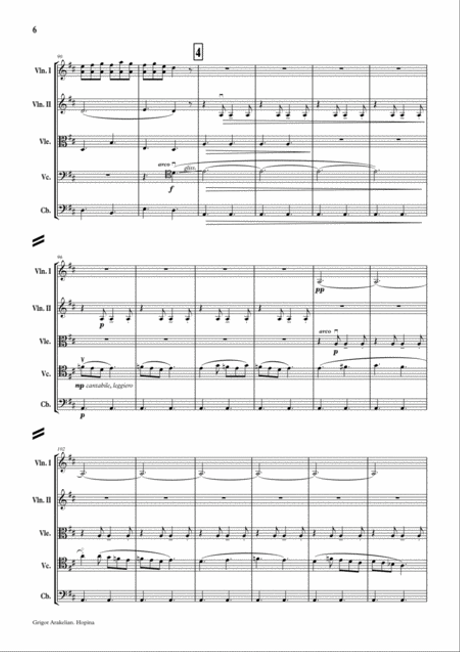 HOPINA. Armenian Joke Song String Orchestra scores gallery preview page 6