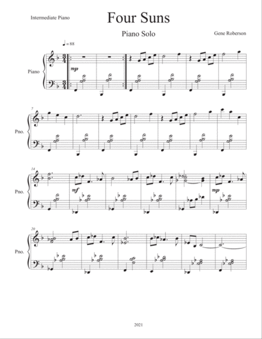 Four Suns Piano Solo Piano Solo scores gallery preview page 2