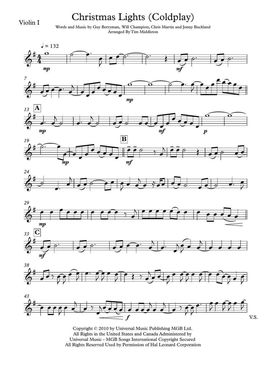 Christmas Lights Christmas Lights String Quartet scores gallery preview page 2