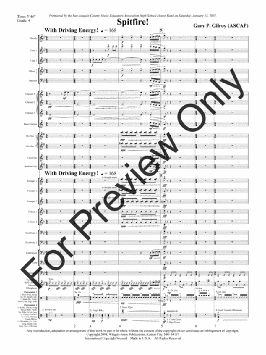 Spitfire Spitfire Concert Band scores gallery preview page 4