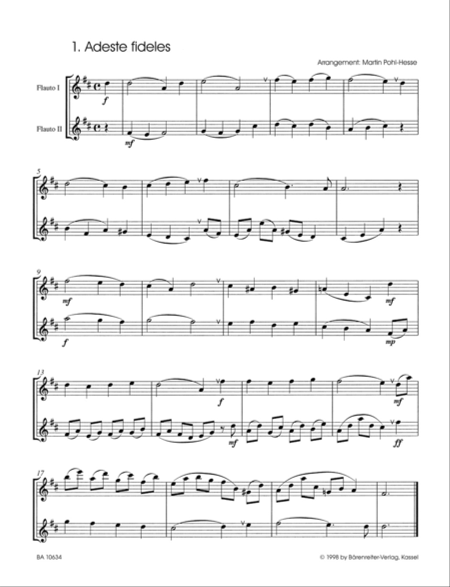 Christmas Hits for two Flutes Flute Duet scores gallery preview page 2