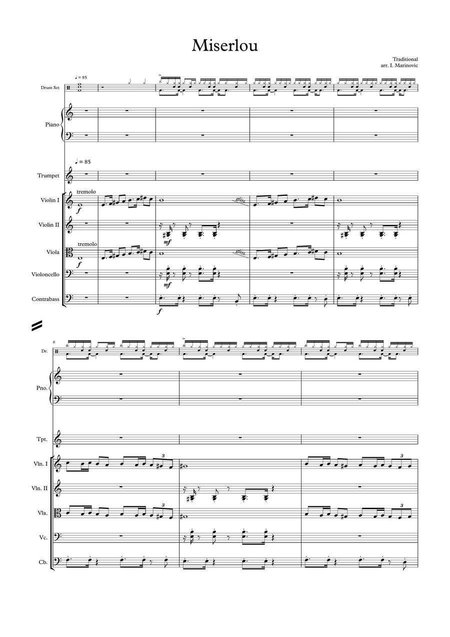 Misirlou for string orchestra String Orchestra scores gallery preview page 1