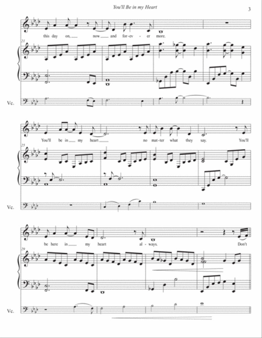 You'll Be In My Heart You'll Be In My Heart Piano, Vocal, Guitar scores gallery preview page 4