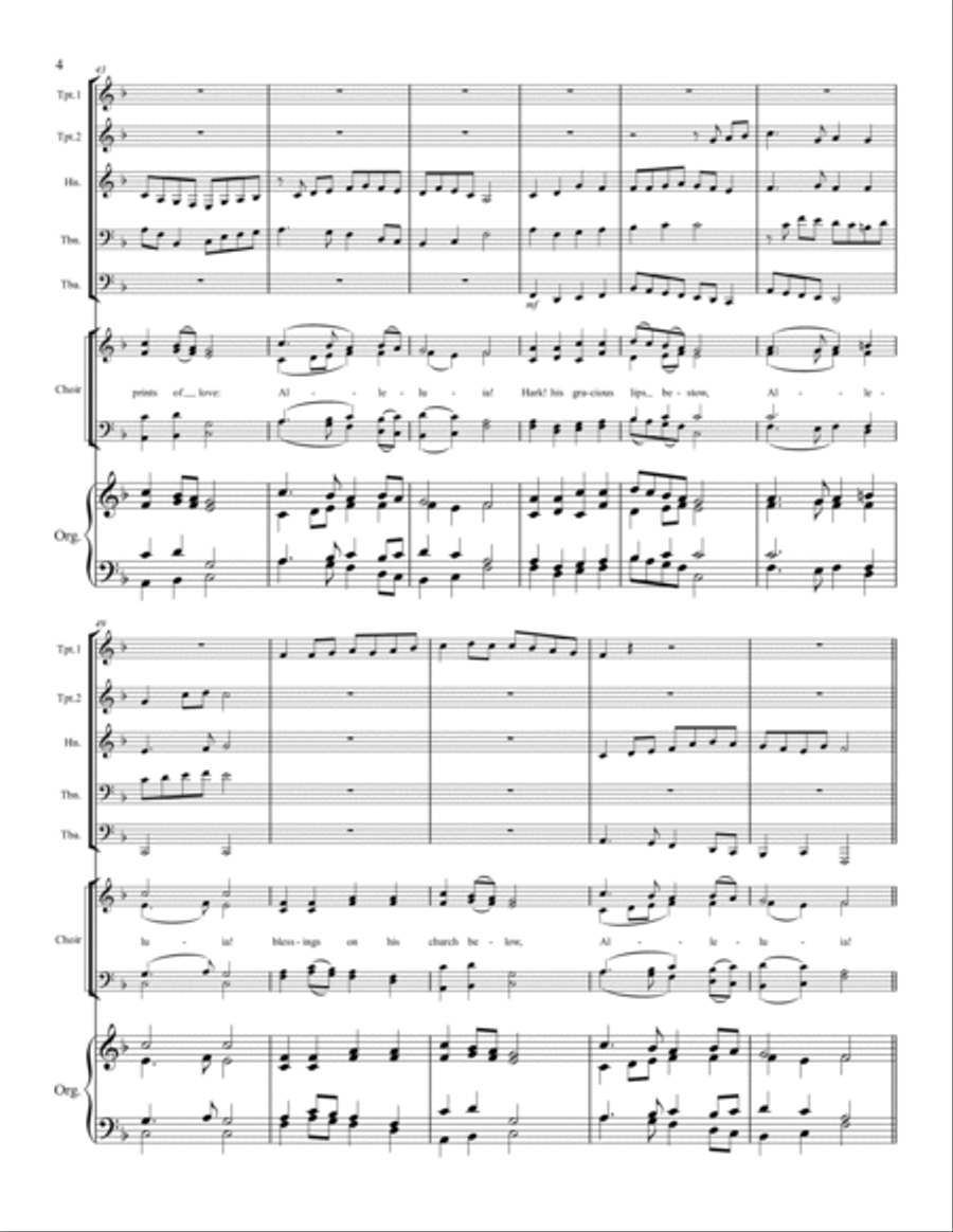 Hail the Day that Sees Him Rise – Choir, Brass Quintet, and Organ Choir scores gallery preview page 5