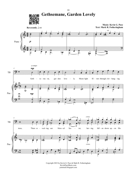 Gethsemane, Garden Lovely - sacred music for SATB choir image number null
