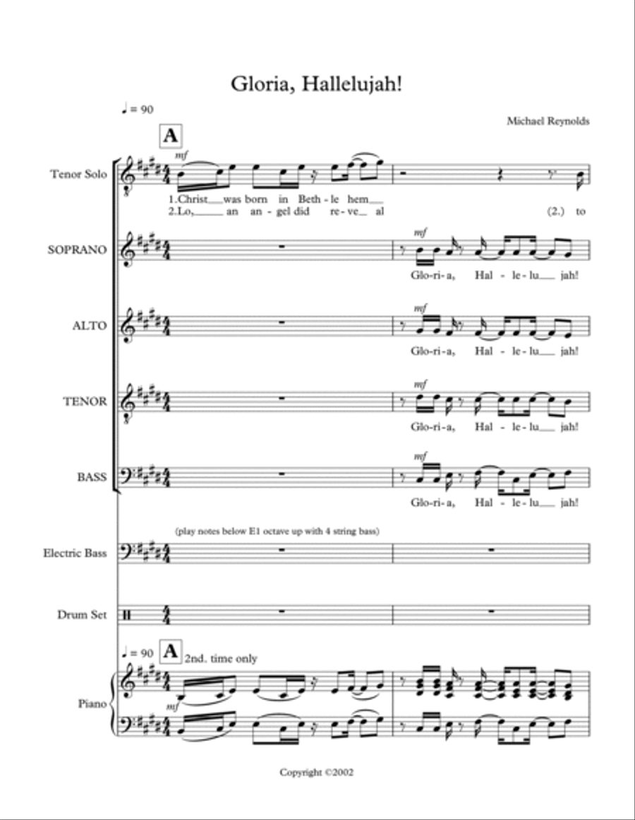 Gloria, Hallelujah Gloria, Hallelujah 4-Part scores gallery preview page 3