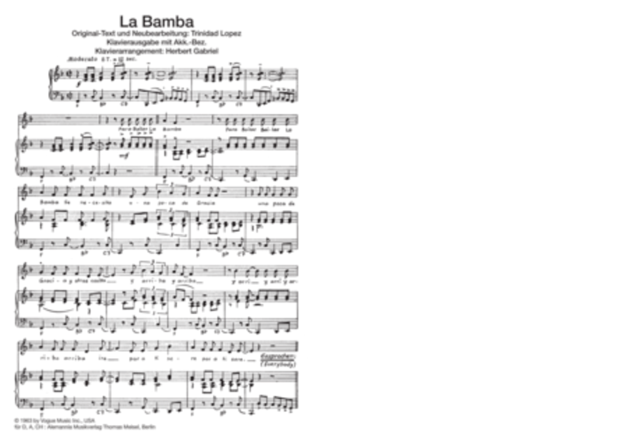 La Bamba La Bamba Voice scores gallery preview page 3