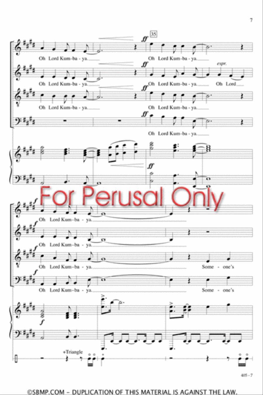 Kumbaya - SATB Octavo 4-Part scores gallery preview page 7
