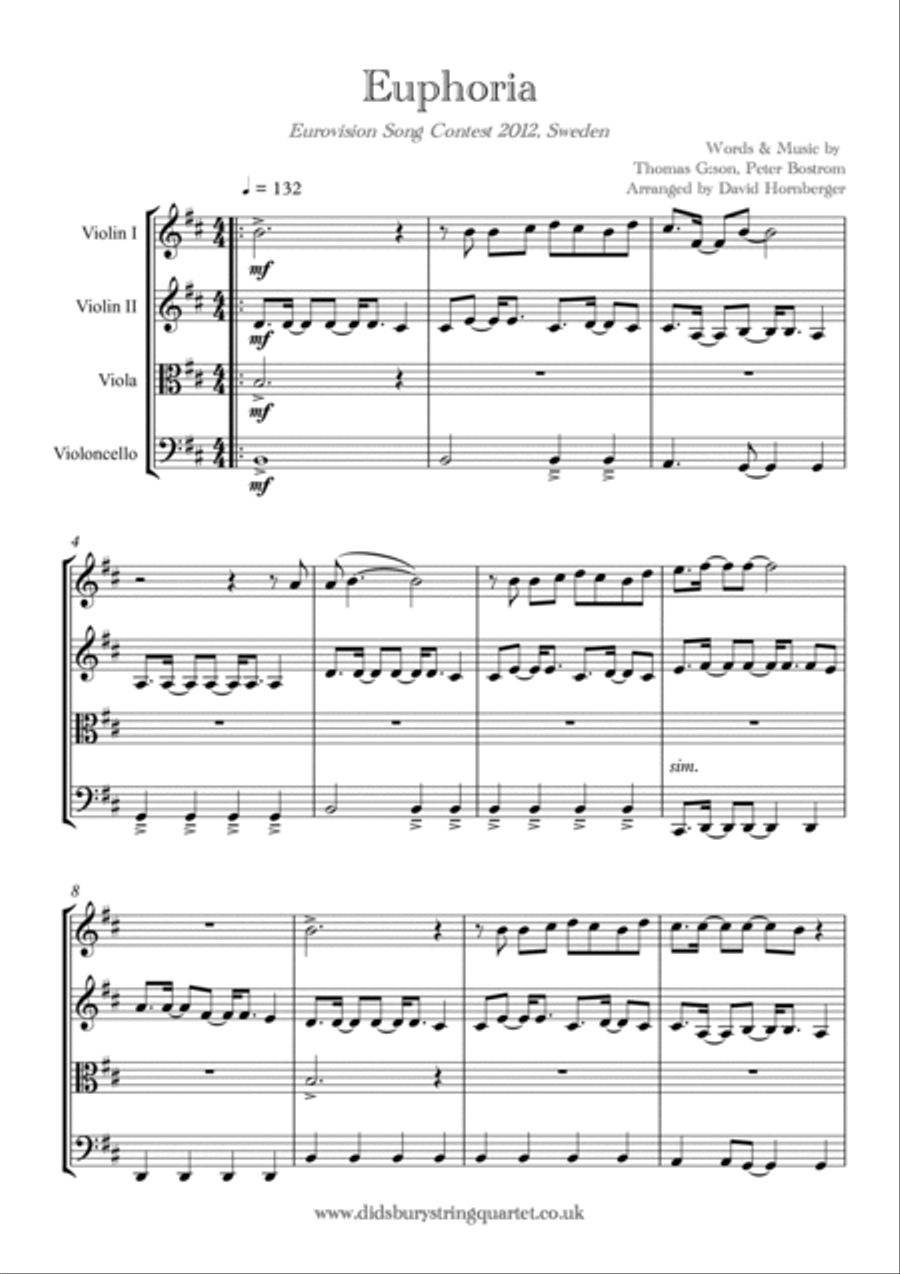 Euphoria String Quartet scores gallery preview page 2